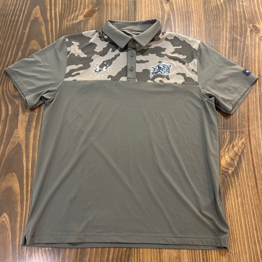UNDER ARMOUR Navy Midshipmen Mens‎ Large Camo HeatGear Polo Shirt - Picture 3 of 10